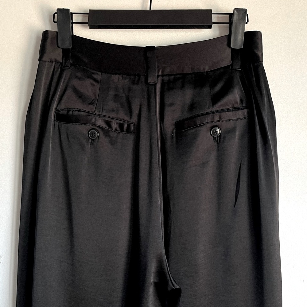NEW Madewell The Harlow Wide Leg Pant in Satin Size 00 True Black $108 Sold Out - Picture 8 of 14